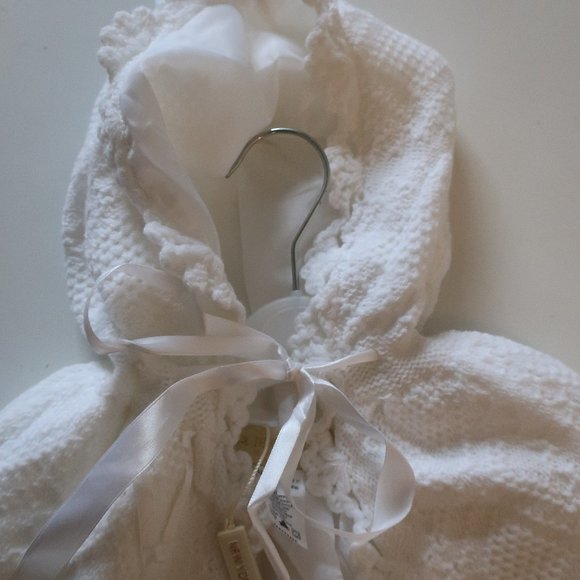 NWT Baby Girls Angels White Hooded Knit Sweater Cape 3T* - Picture 5 of 11